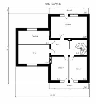 Проект дома из газобетона с мансардой